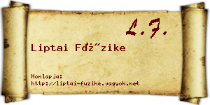 Liptai Füzike névjegykártya